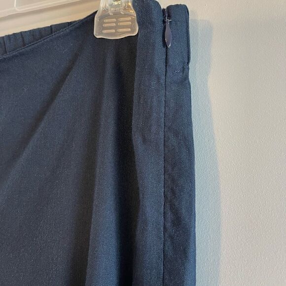 J.Jill Navy Linen Stretch Pant with Buttons | SZ S - Picture 11 of 12